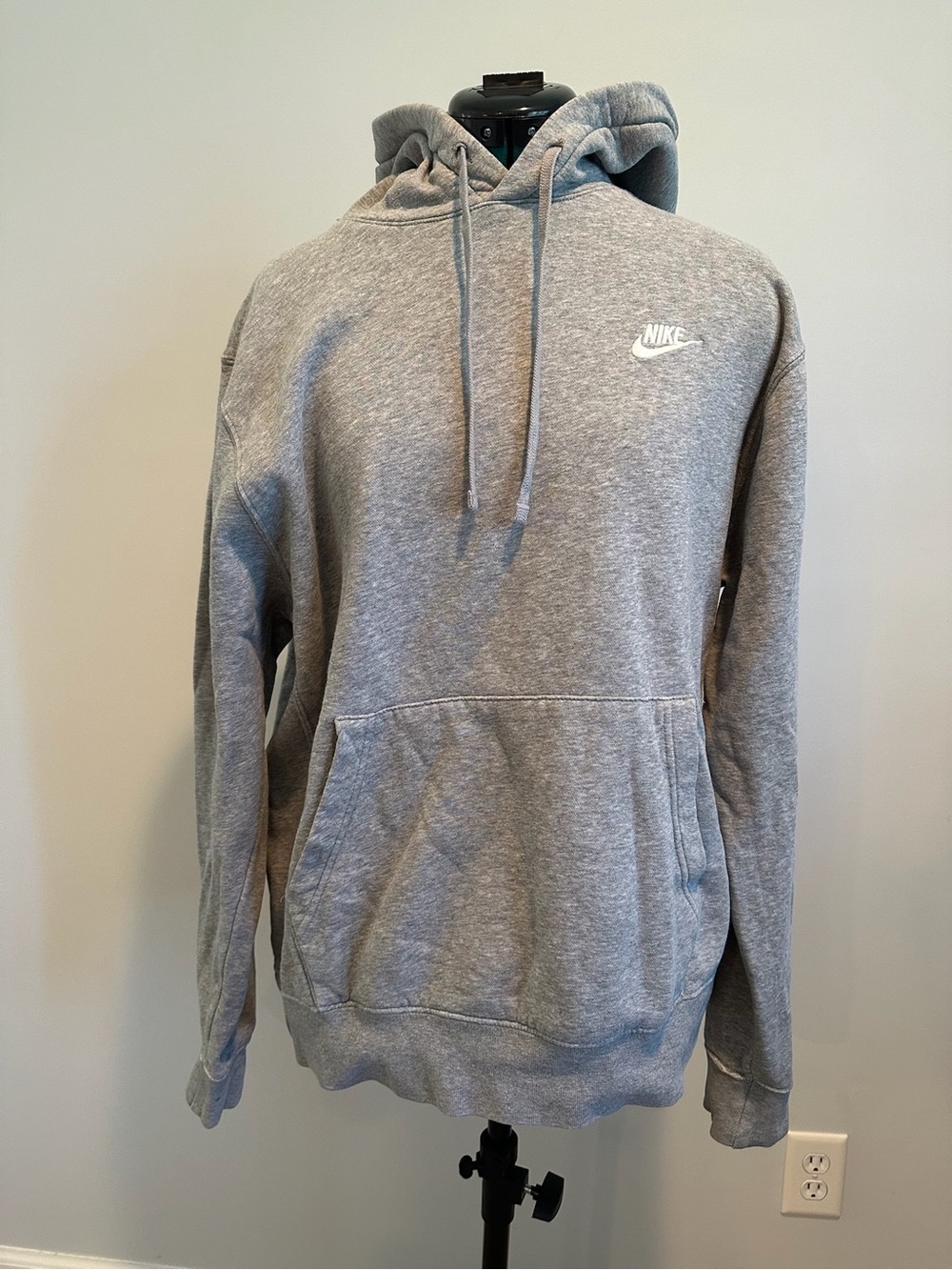 Nike Gray Pullover Hoodie with White Swoosh